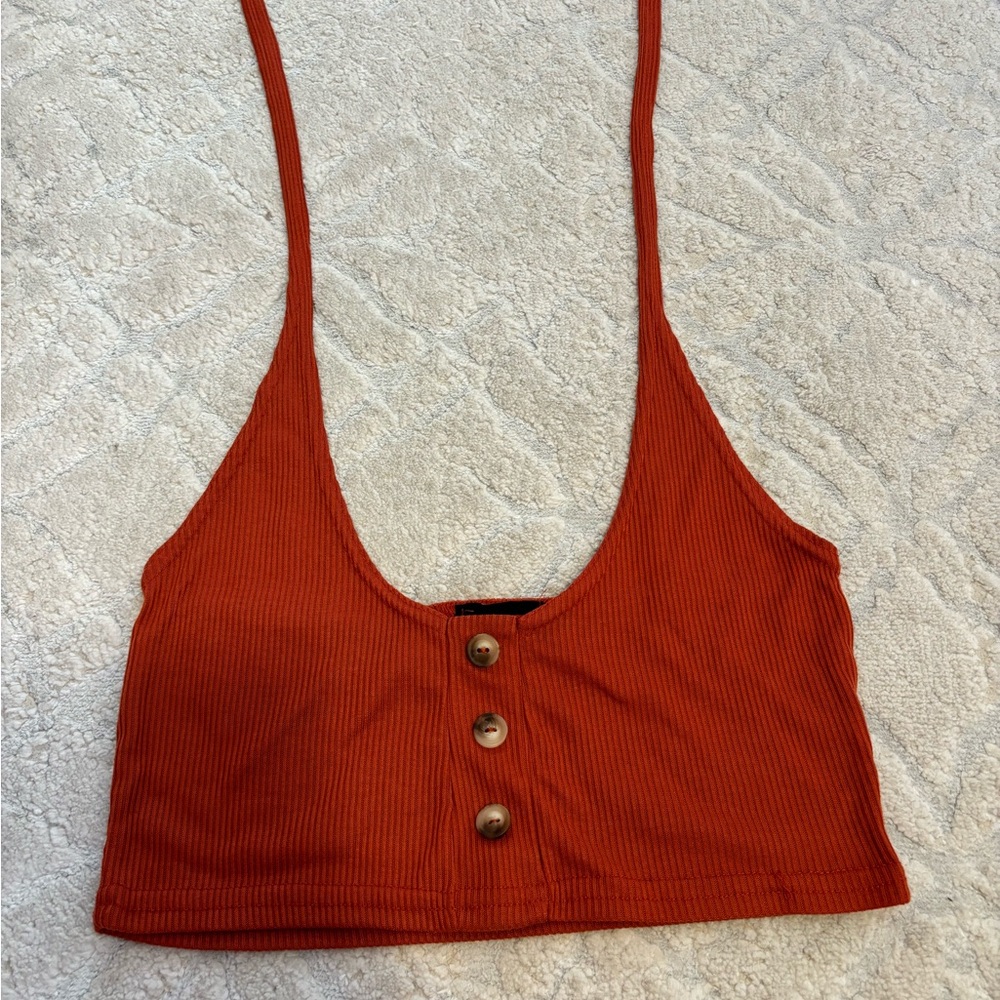 Pretty Little Thing ✨ Halter Dark Orange 🍊 Top